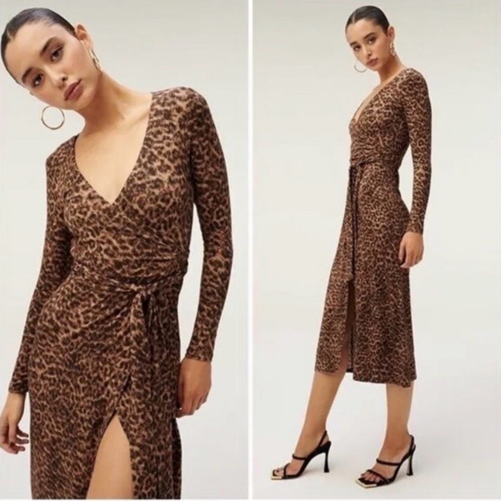 GOOD AMERICAN Daynight Long sleeve midi wrap dress size 1 nwt